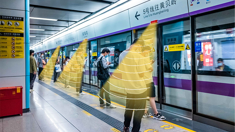 地鐵定向揚(yáng)聲器發(fā)聲示意圖