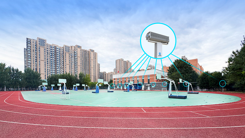 清聽聲學操場定向廣播系統落地北京朝陽外國語學校