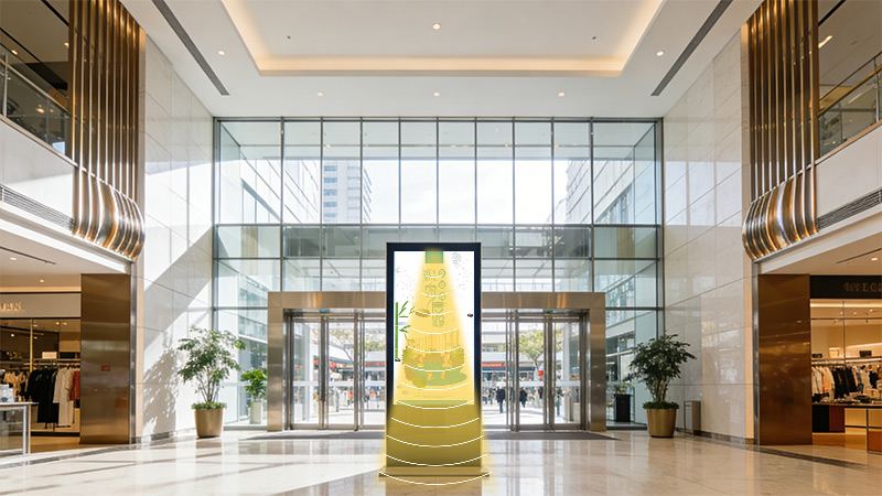 商場綜合體入口大屏集成定向揚聲器，聲音分區，不干擾