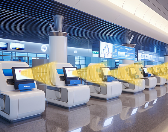 自助終端機(jī)定向音箱提供針對(duì)性語(yǔ)音指導(dǎo)，增強(qiáng)交互體驗(yàn)，維護(hù)安靜秩序。